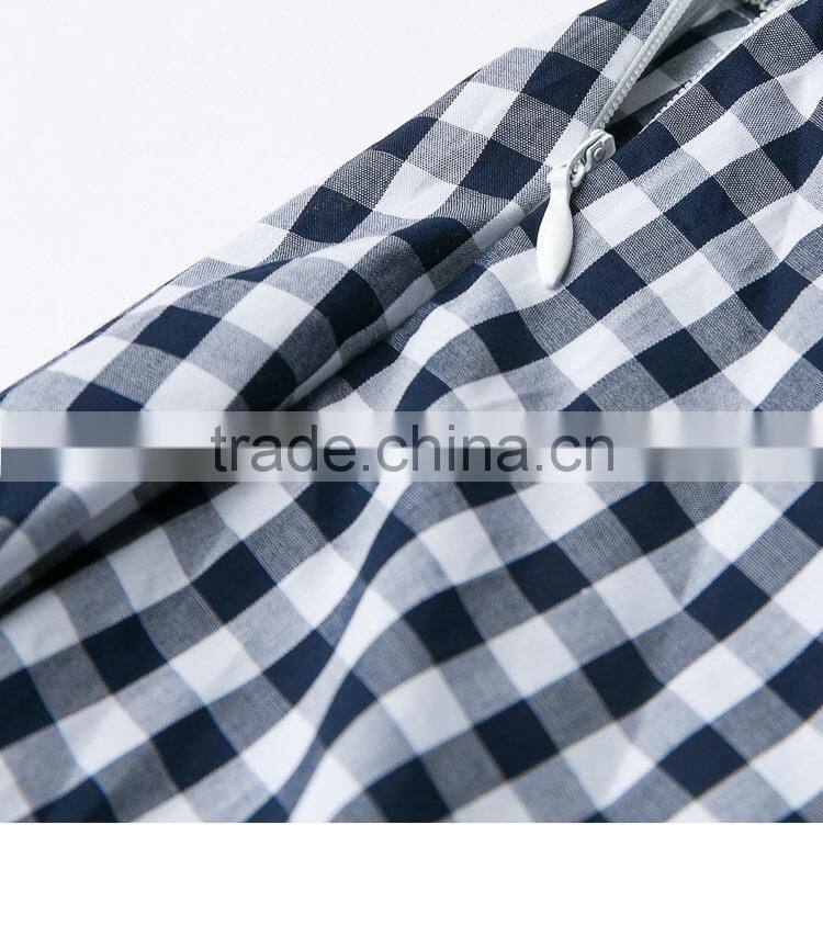 Dresses in casual Dresses Sweet And School Style Off Shoulder Blue&White High-Waist Slim Ruffle Dress