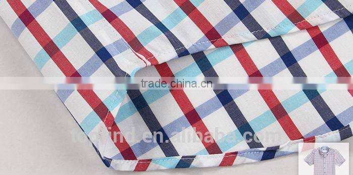 2016 new design fashionable style slim fit plaids short shirts for men