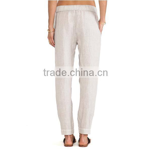 High quality natural linen pant for lady