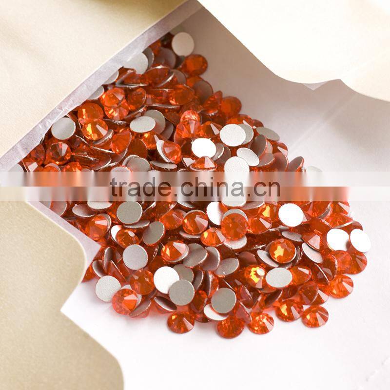 orange diamond drill flat back nail art rhinestones for nail salon