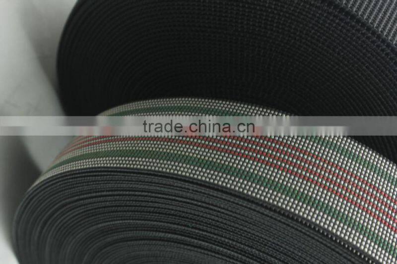 Polyester knitted elastic webbing on furniture