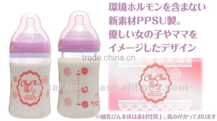 Japan Wide-Neck PPSU Feeding Bottle (Girls) with Silicone Teat 160ml Wholesale