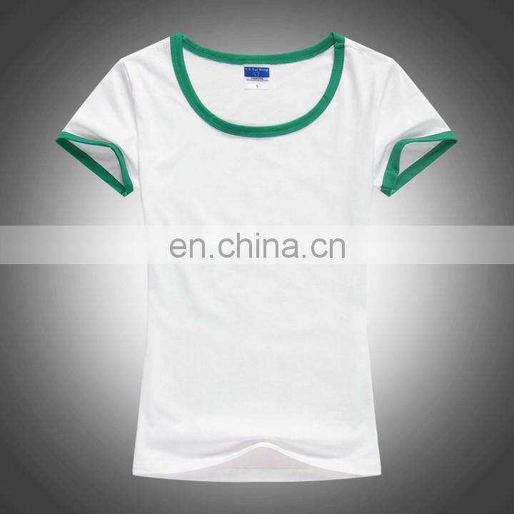 Plain model women shirts,two color t shirt,two tone t-shirt