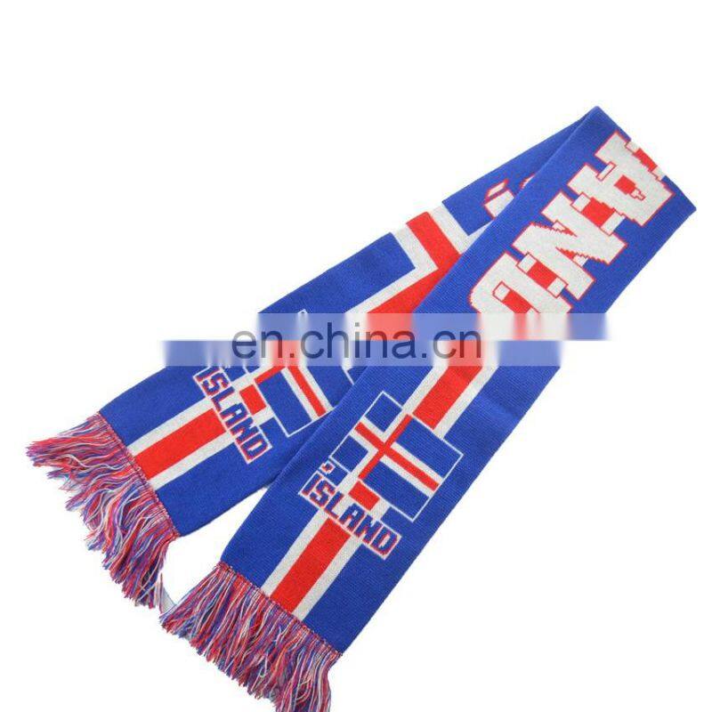 SC-0034 Acrylic soccer scarf custom printed Satin Palestine football fan scarf