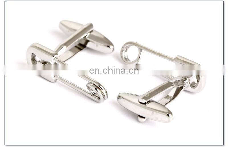 Novelty Silver Pins Men's Cufflinks