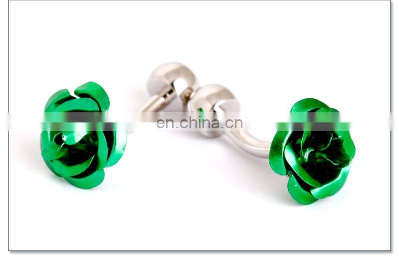 Elegant Green Flower Shirt Cufflinks