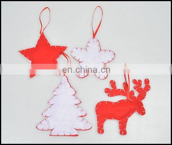 3D star stitched stuffing felt christmas figure hanging decoration