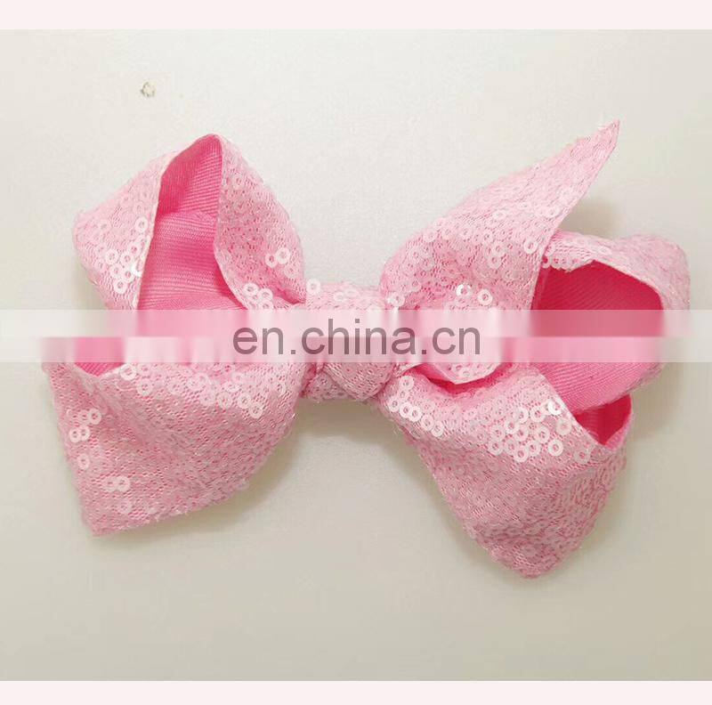 Hot sale big bow with Metal Hair Clips 12cm sequin bow alligator Clips for kids