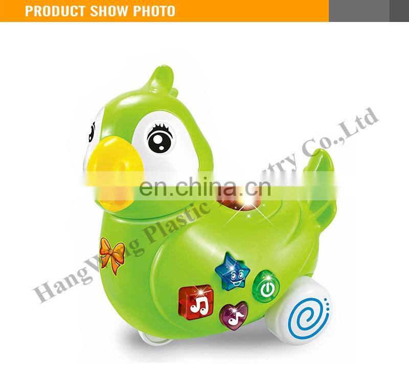 Battery Operate Projection Cartoon Parrot With Light And Music Plastic Toy Animal