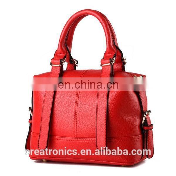 CR Europe market expert recommend pu material portable long handle red colors new high quality fashion bags ladies handbags 2015