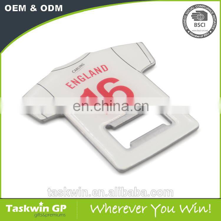 Custom clothes shaped bottle opener with custom printed logo with epoxy