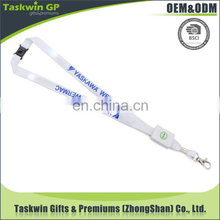 Promotional LED Flashing Lanyards LED Glowing Printing Lanyards