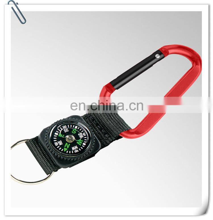 navigation compass keychain carabiner keychain with webbing