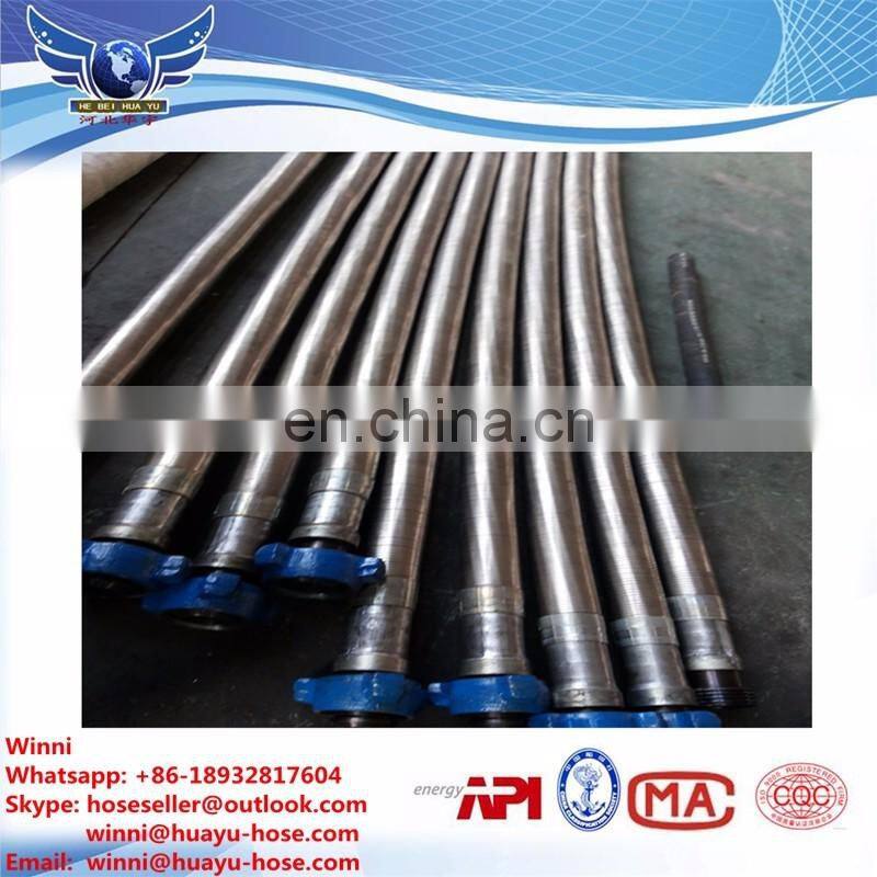 China Hebei Huayu factory sale API 7k four plies steel wire spiral rotary hose for oilfield