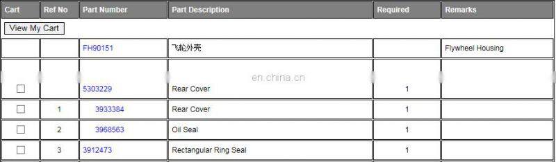 Engine parts Crankshaft rear oil seal 3968563 for 6L diesel engine