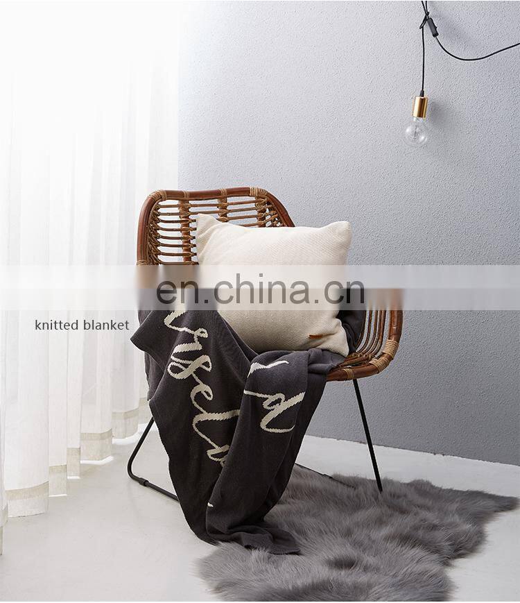 RAWHOUSE white black gray blue Knitted Pillow Case Cushion Cover with tassels