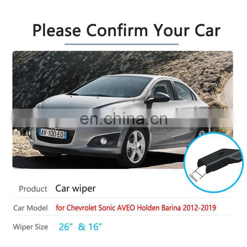 Car Wiper Blades for Chevrolet Sonic AVEO Holden Barina 2012~2019 T300 RS Front Window Windshield Windscreen Car Accessories