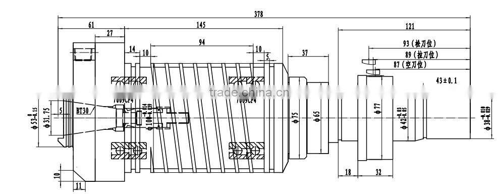 multi spindle for pcb drilling and tapping machine center spindle bt 30