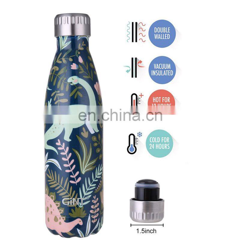 Eco Friendly 500ml Sports Double Wall Insulated Vacuum Drink Cola Shaped Metal Stainless Steel Water Bottles with Custom Logo
