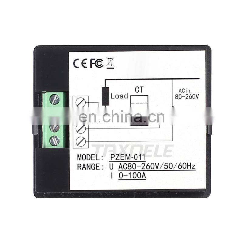 AC Single Phase Digital Electric Power Meter Wattmeter 80-260VAC 100A Khw Energy Meter with CT coil Multimeter Ammeter Voltmeter