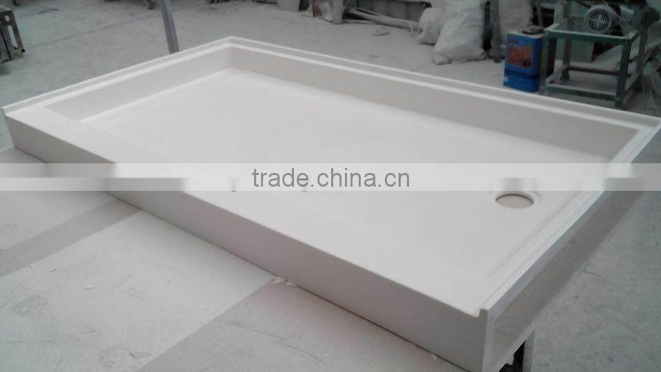 Hotel Bathroom Cultured Marble Shower Base, Shower Tray, Shower Pan