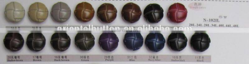 Nylon button for coats with imitation leather color