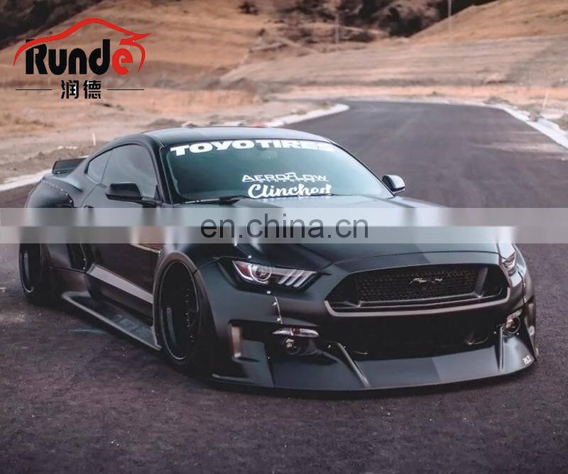 Runde Clinched Style Car Modification Imported Resin Wide Body Wheel Eyebrow Side Skirt Spoiler For 15-17 Ford Mustang Body Kit
