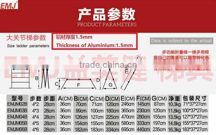 Multi-function ladder 4X4 with Big Hinge
