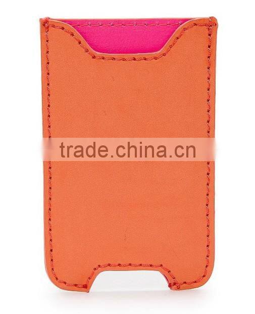 slip on bright color leather phone case with cut-out to charge plain genuine leather phone sleeve for iphone 5 6 custom logo