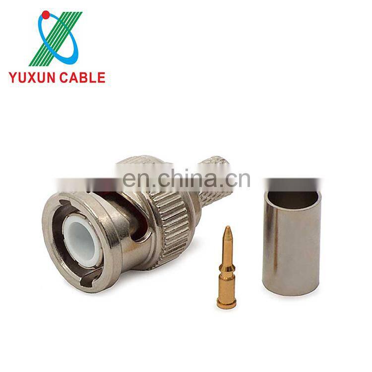 Fast Delivery Zinc alloy Male BNC Crimp Connector For RG6 RG59