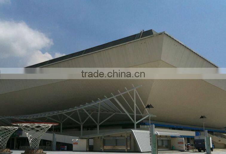 Wind resistant shapely steel structure frame roof for tennis court