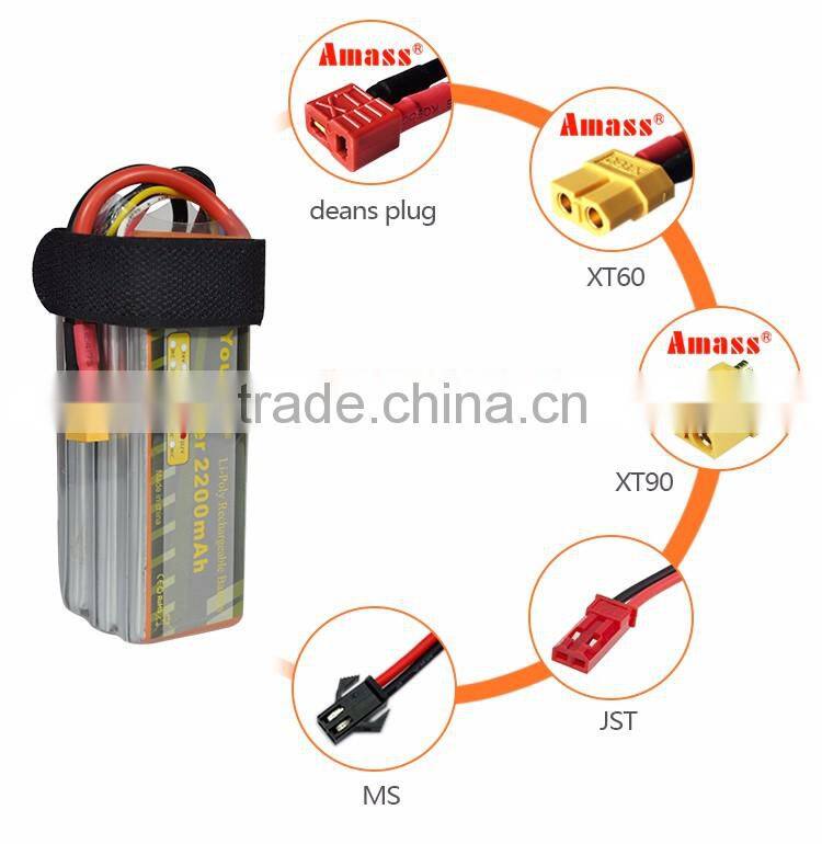 Factory direct sale 22.2V 2200mAh propel rc helicopter battery