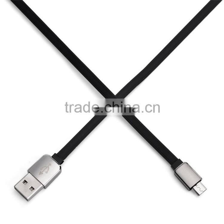 China accesories mobile phone Alumium Flat usb cable multifunctional micro usb data cable