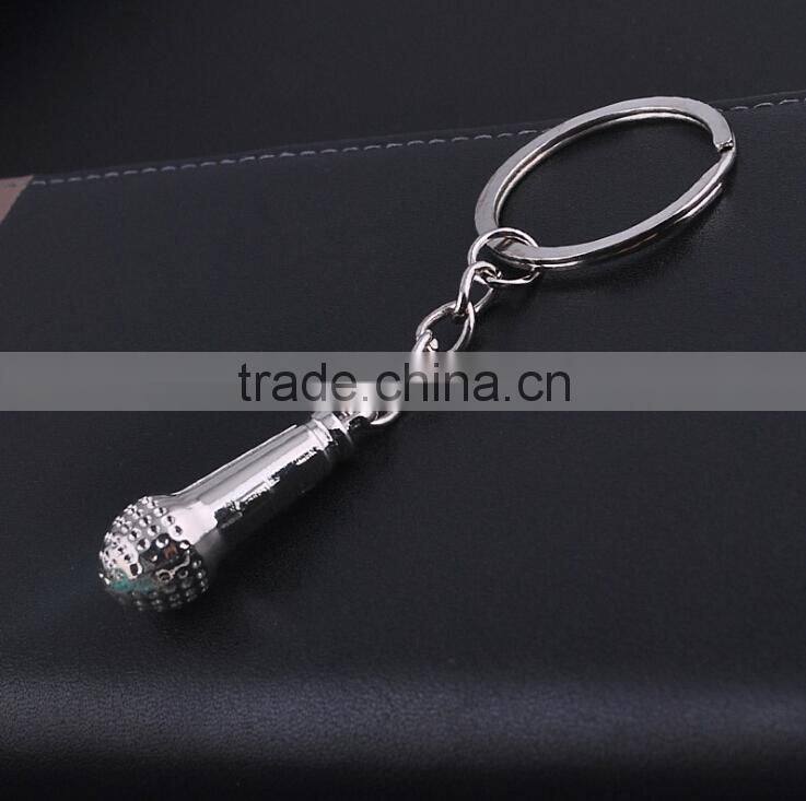 Factory direct metal Keychain key ring creative gift microphone keychain
