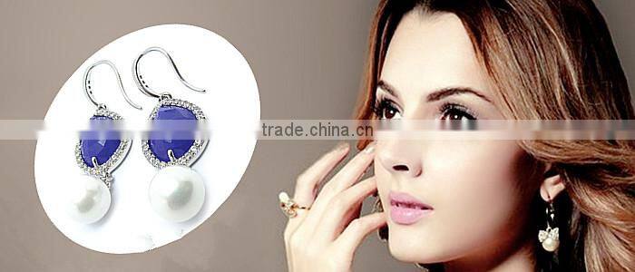 New products 2016 Hip hop jewelry wholesale 925 silver drop earring with purple stone