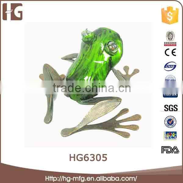Best blue frog shaped metal garden statue molds
