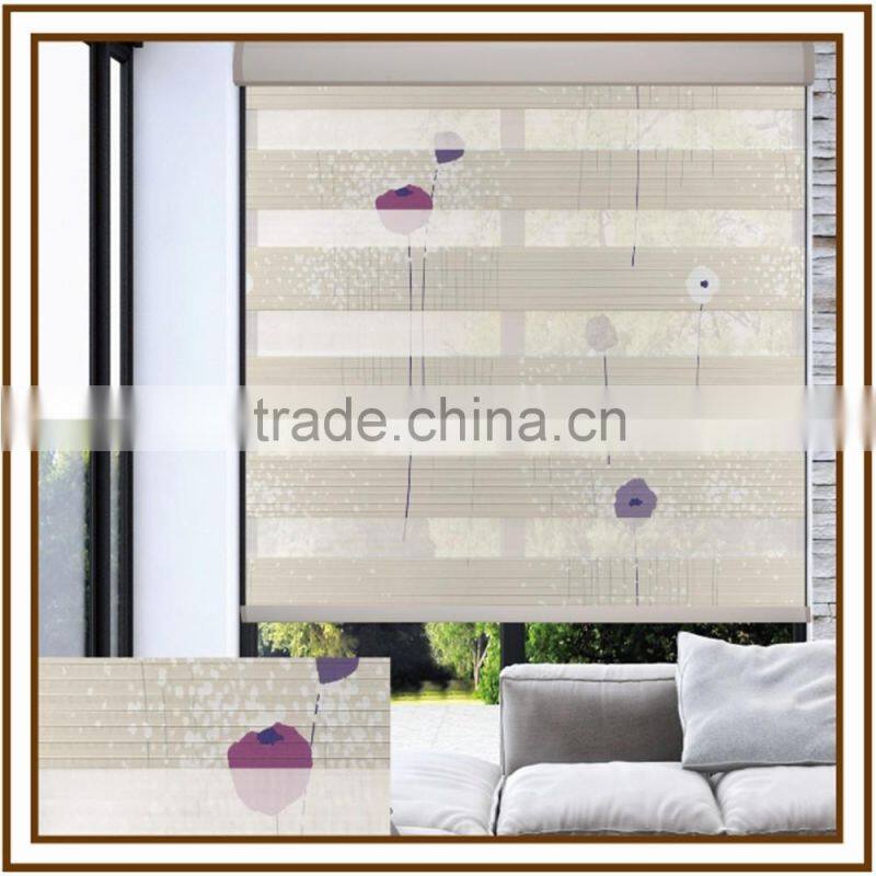 Printed roller shades and day night shades seven folded blinds polyester roller shade fabric
