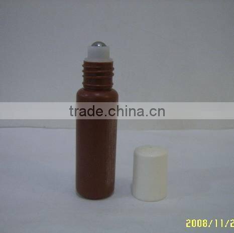 10ml amber frost roll on bottle with steel roller ball, tube glass vial roll on