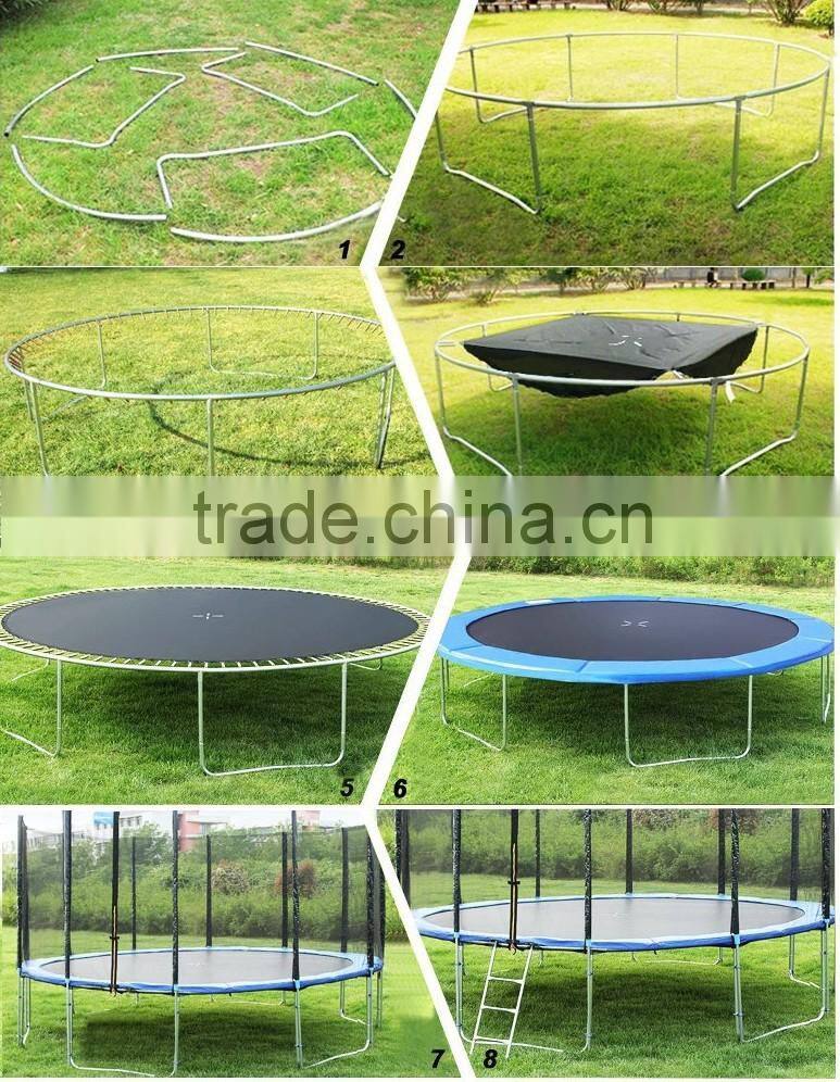 Amusement equipment 14 big heavy duty round trampoline with child safety net
