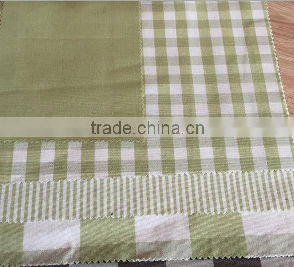 T/C yarn dyed check fabric Plain green grid cloth plain table cloth