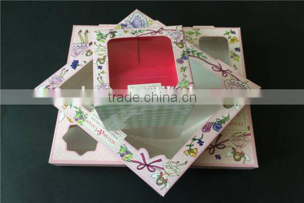 Fashion design box for cosmetics packaging paper box, paper box with pvc window