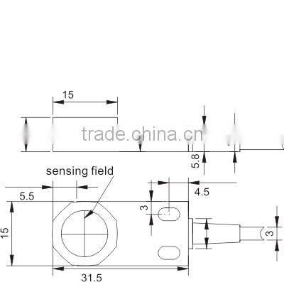 F3N Series Small Rectangle Proximity Sensors, IP 67, Dual LED, Can Be Customized 5VDC Inductance Proximity Switch