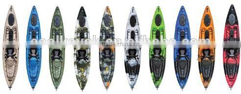 No inflatable 3-4m single PE kayak fishing with footrest steering system