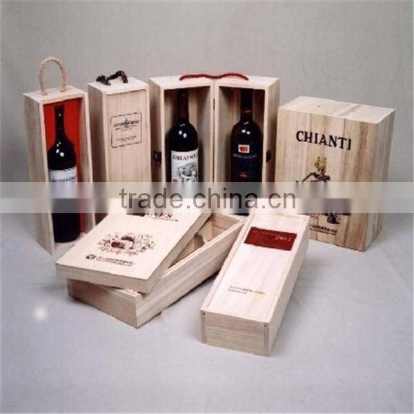 Customized Wooden Wine Box with Holder