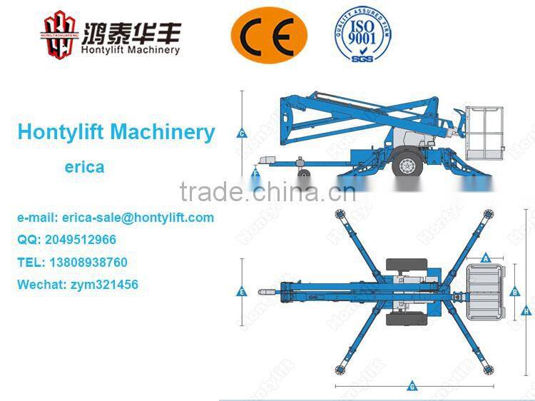 truck mounted boom lift/narrow lift price