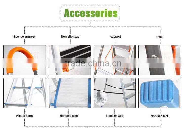 6 steps aluminum ladder for housework
