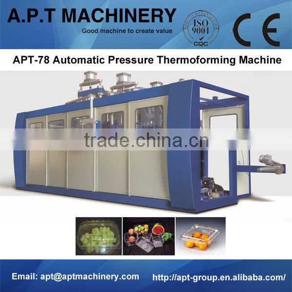 APT-540/760 Automatic Plastic Vacuum Pressure Thermoforming Machinery with autostacker