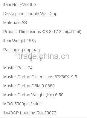 Custom Color Plastic Double Wall Drinking cup with lid Plastic Travel Cup