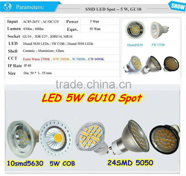 GU10 5630 SMD LED Spot Light Bulb 5W Ceramic Alu