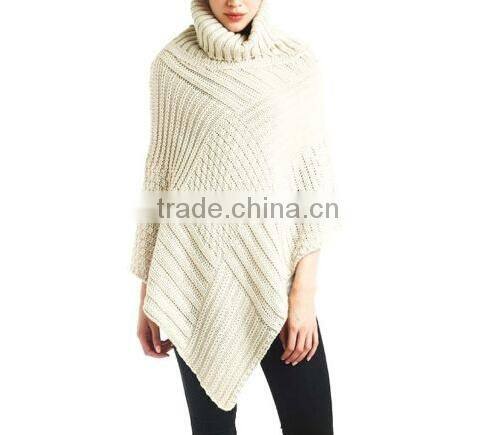 Winter Skies Black turtleneck poncho sweater